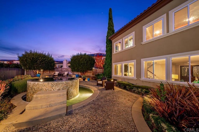 view of yard with a patio area and a fenced backyard