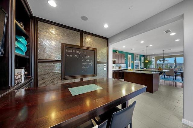 interior space featuring recessed lighting and visible vents