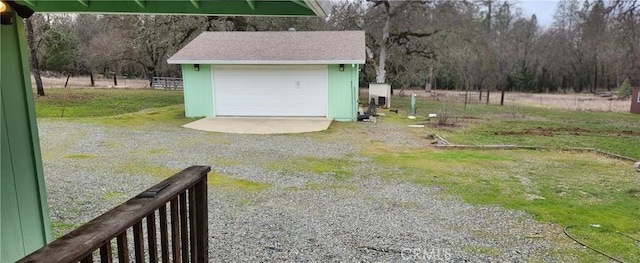 view of detached garage