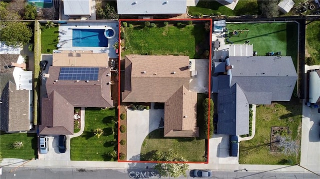 bird's eye view featuring a residential view