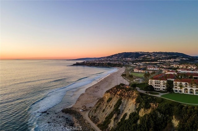 property view of water with a beach view