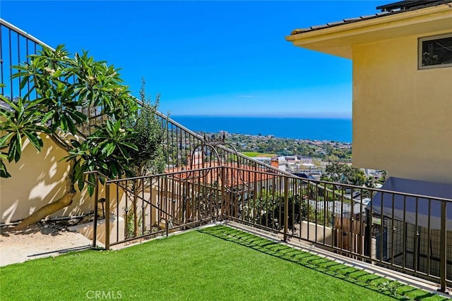 balcony with a water view