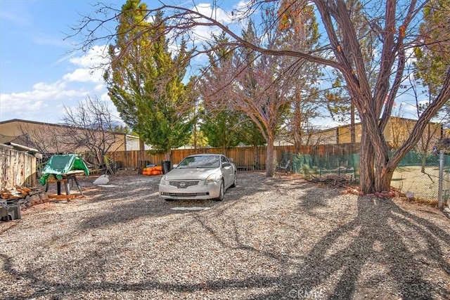 view of yard with fence