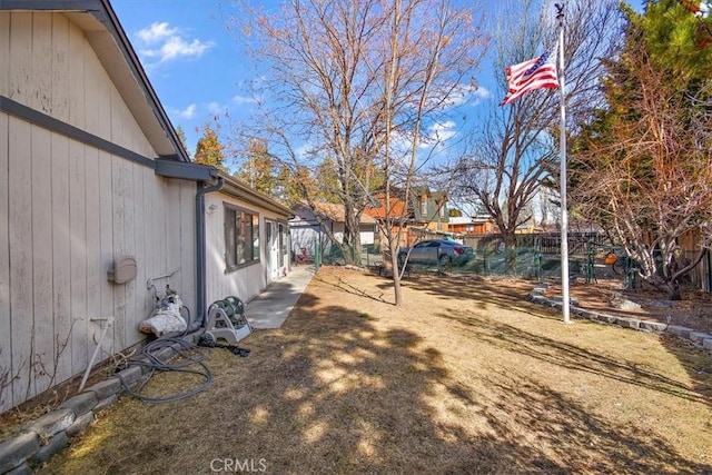 view of yard featuring fence