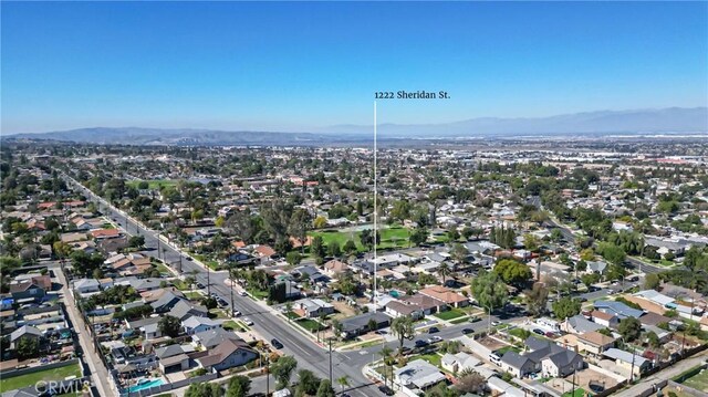 bird's eye view with a mountain view and a residential view