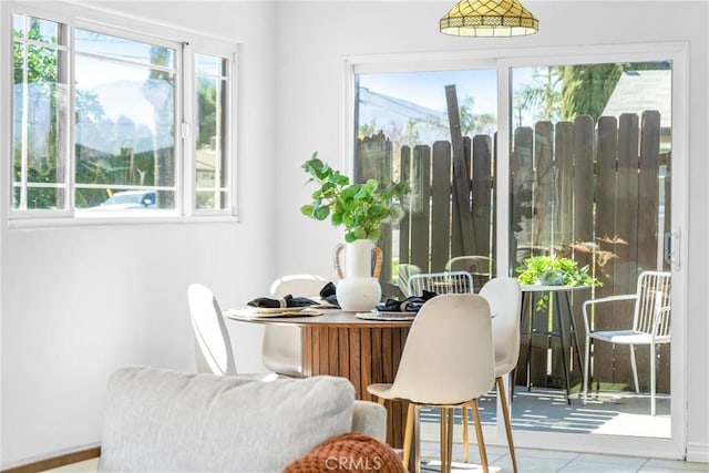 dining room featuring a wealth of natural light