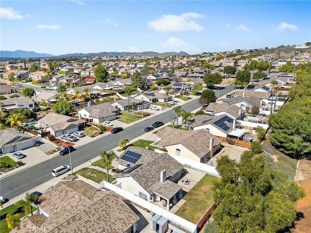 aerial view with a residential view and a mountain view