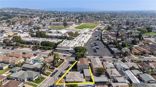 drone / aerial view with a residential view