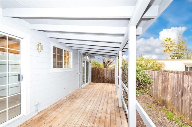 wooden deck with fence