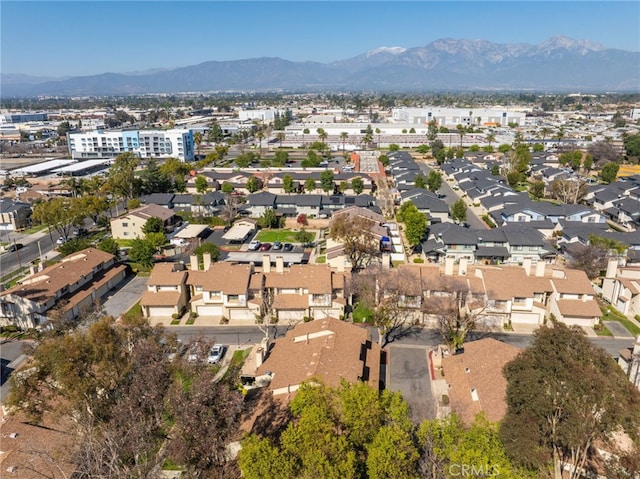 bird's eye view with a residential view and a mountain view