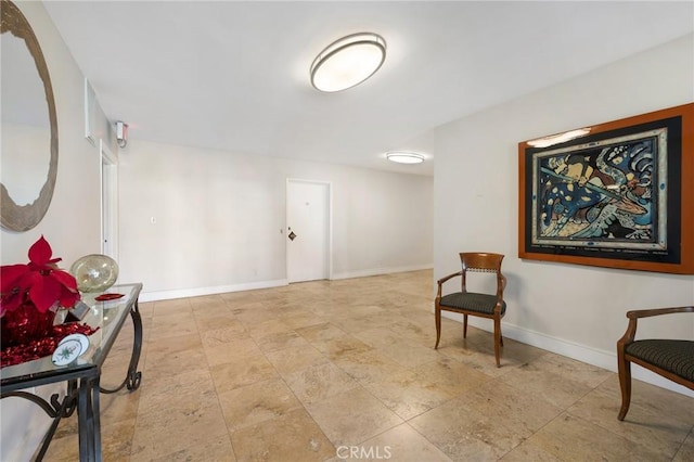 sitting room with baseboards