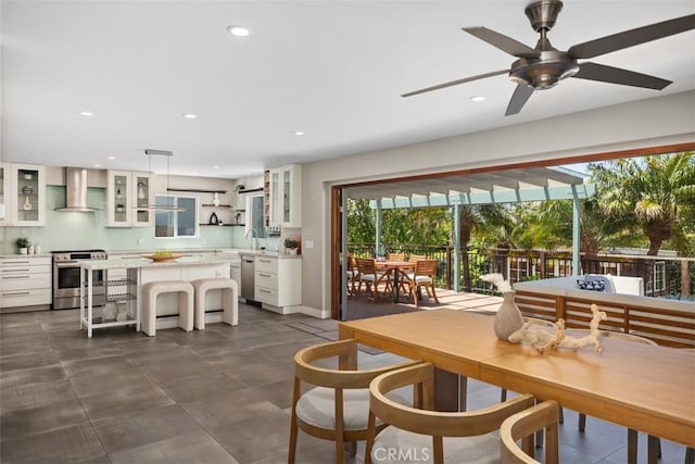 26925 Calle Dolores, Dana Point, CA 92624 - dining space featuring recessed lighting and a ceiling fan