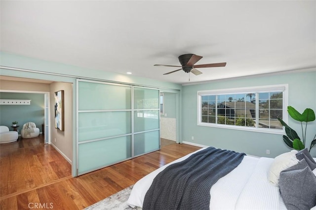 26925 Calle Dolores, Dana Point, CA 92624 - bedroom with wood finished floors and ceiling fan