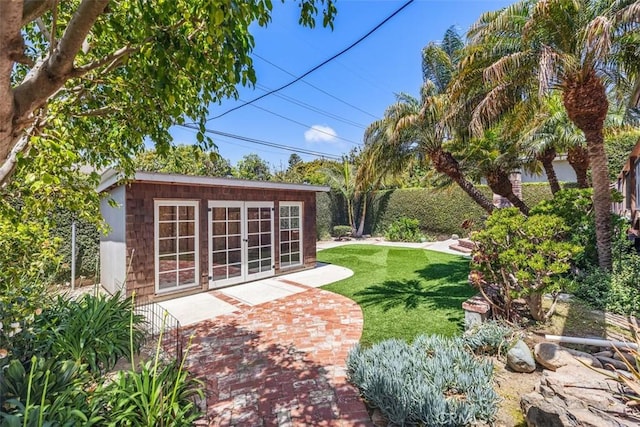 26925 Calle Dolores, Dana Point, CA 92624 - view of yard featuring an outbuilding and a patio area
