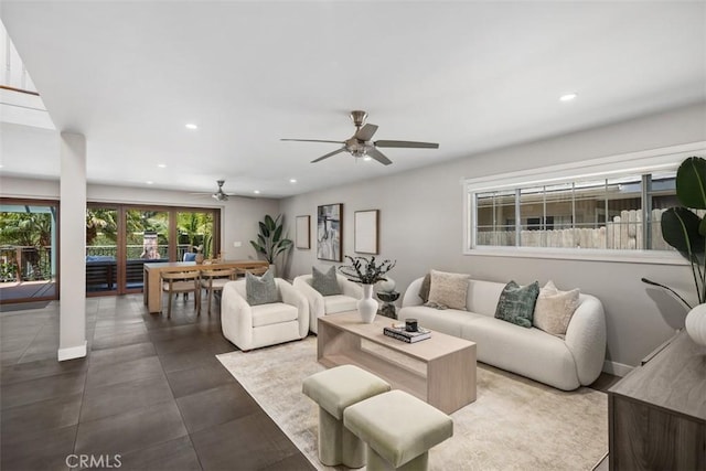 26925 Calle Dolores, Dana Point, CA 92624 - living room with recessed lighting and ceiling fan
