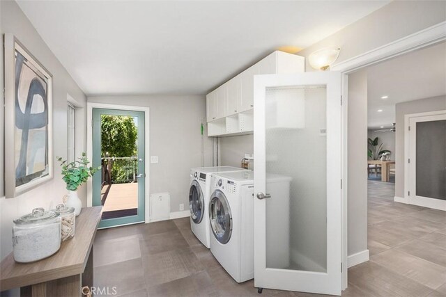 26925 Calle Dolores, Dana Point, CA 92624 - laundry area featuring washer and clothes dryer, cabinet space, and recessed lighting