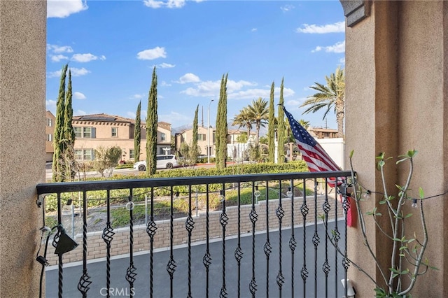 balcony with a residential view
