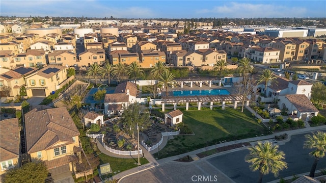 bird's eye view with a residential view