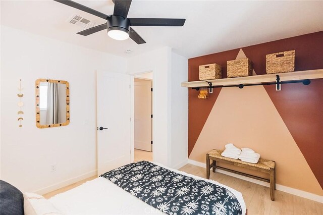 4883 Avenida La Candela, Joshua Tree, CA 92252 - bedroom featuring wood finished floors and a ceiling fan