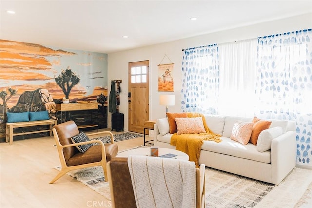4883 Avenida La Candela, Joshua Tree, CA 92252 - living area featuring recessed lighting and wood finished floors