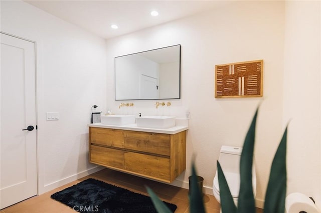 4883 Avenida La Candela, Joshua Tree, CA 92252 - bathroom with double vanity and recessed lighting