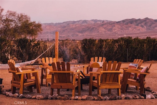 4883 Avenida La Candela, Joshua Tree, CA 92252 - view of patio / terrace with a mountain view