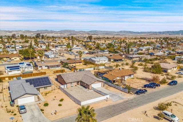 aerial view with a residential view and a mountain view