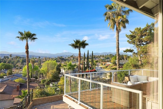 balcony with a mountain view