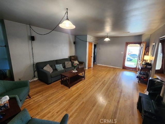 living room featuring light wood finished floors