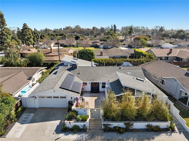 bird's eye view with a residential view