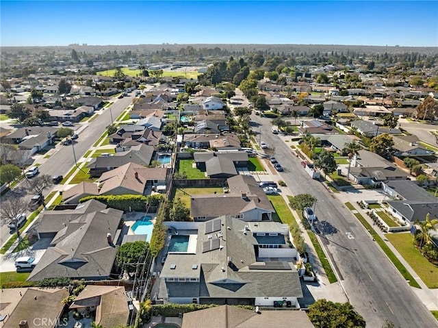 drone / aerial view with a residential view