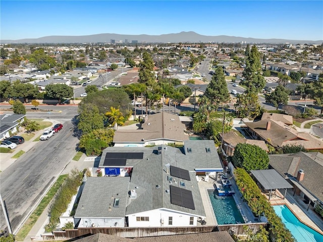 bird's eye view with a residential view and a mountain view