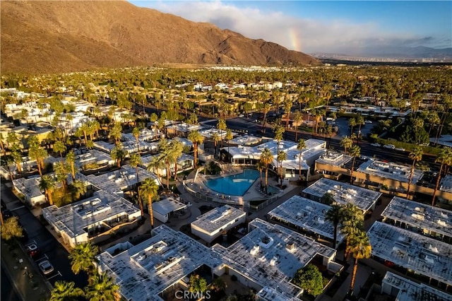 aerial view featuring a mountain view