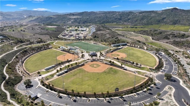 aerial view featuring a mountain view