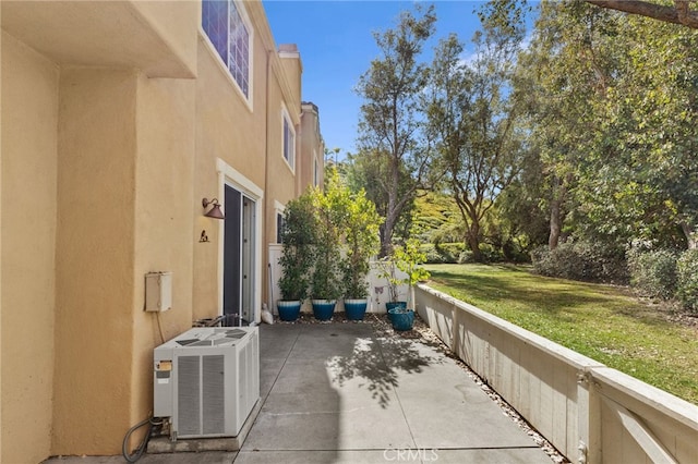 view of patio / terrace featuring central AC