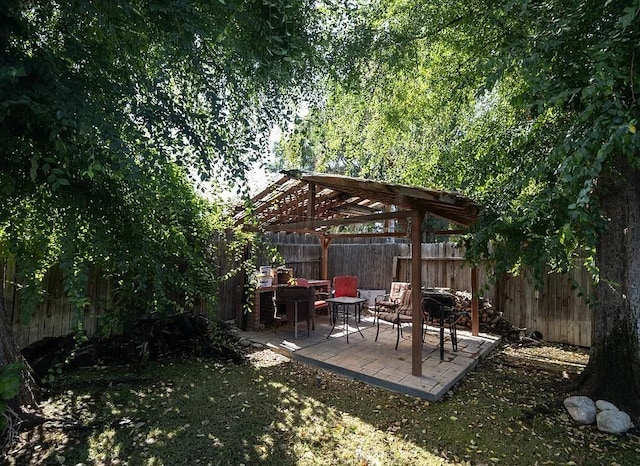 view of patio with a fenced backyard