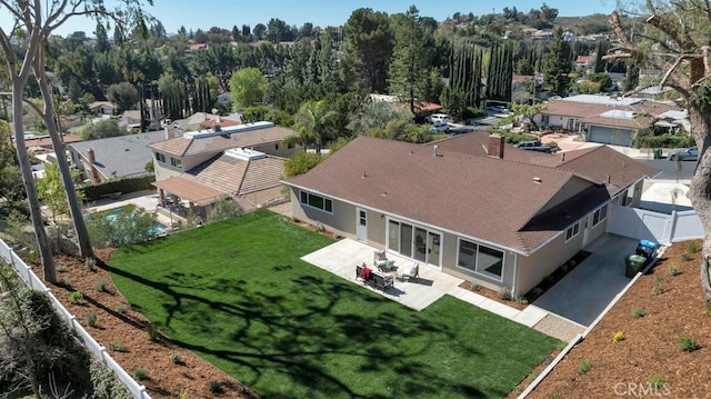 bird's eye view with a residential view