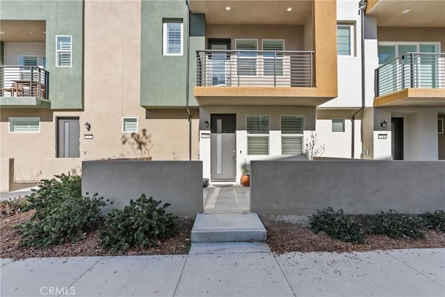 exterior space with stucco siding