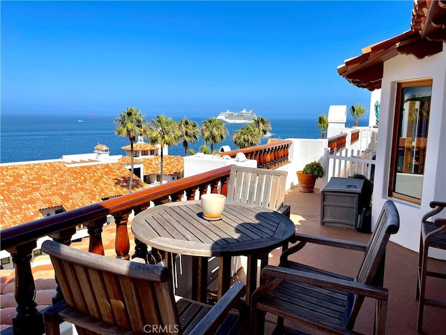 balcony with a water view