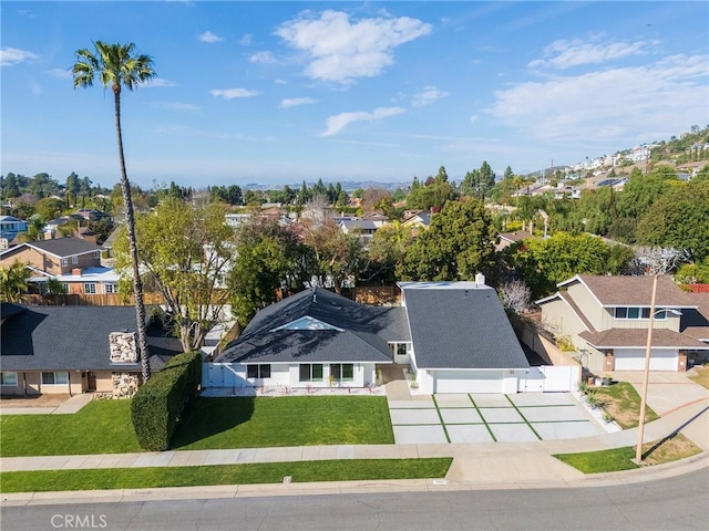 aerial view with a residential view