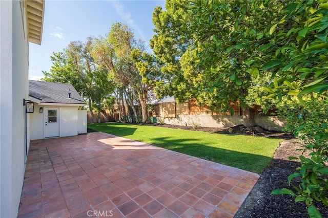 view of patio featuring a fenced backyard