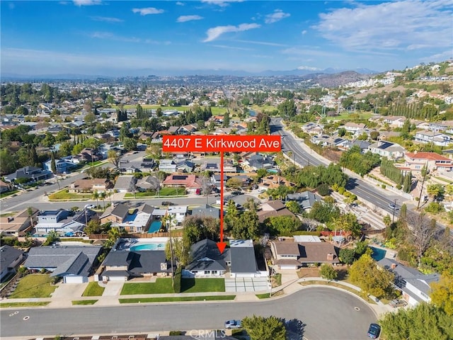 bird's eye view featuring a residential view