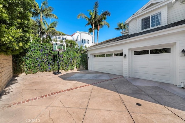 garage with driveway