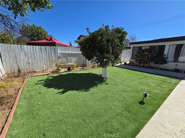 view of yard featuring fence private yard