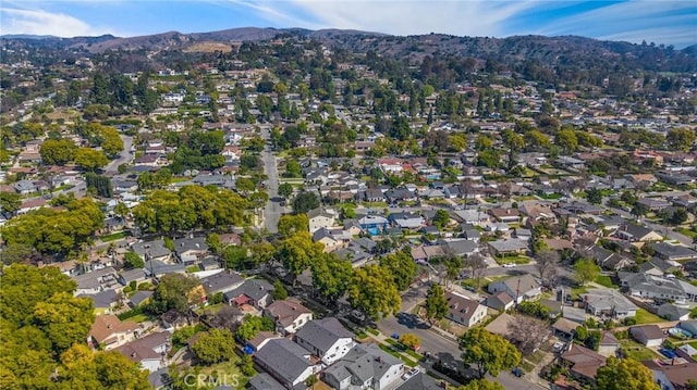 aerial view with a residential view and a mountain view