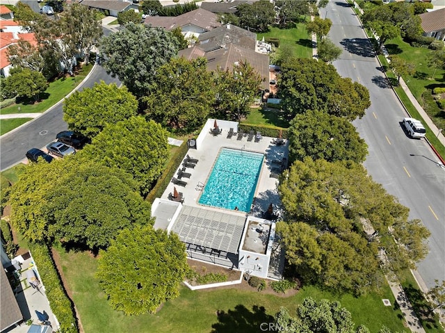 bird's eye view with a residential view