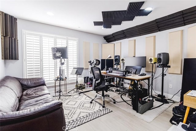 7249 Franklin Ave Unit 205, Hollywood Hills, CA 90046 - office area featuring wood finished floors and baseboards