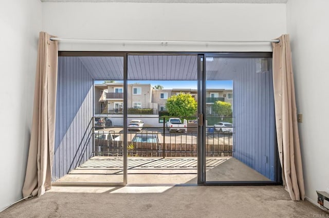 doorway with carpet