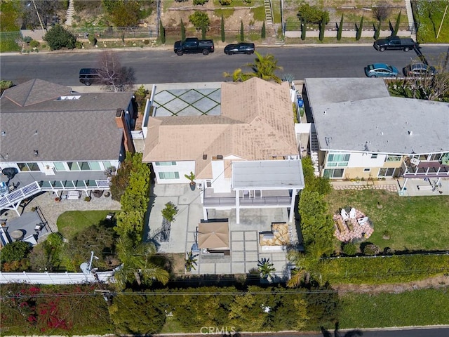 drone / aerial view with a residential view