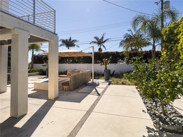 view of patio with a fenced backyard